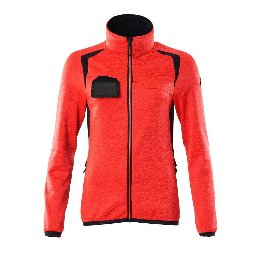 Mascot Accelerate Safe 19453 Fleece Jumper With Zipper Hi Vis Red Dark Navy