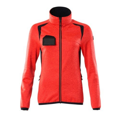 Mascot Accelerate Safe 19453 Fleece Jumper With Zipper Hi Vis Red Dark Navy