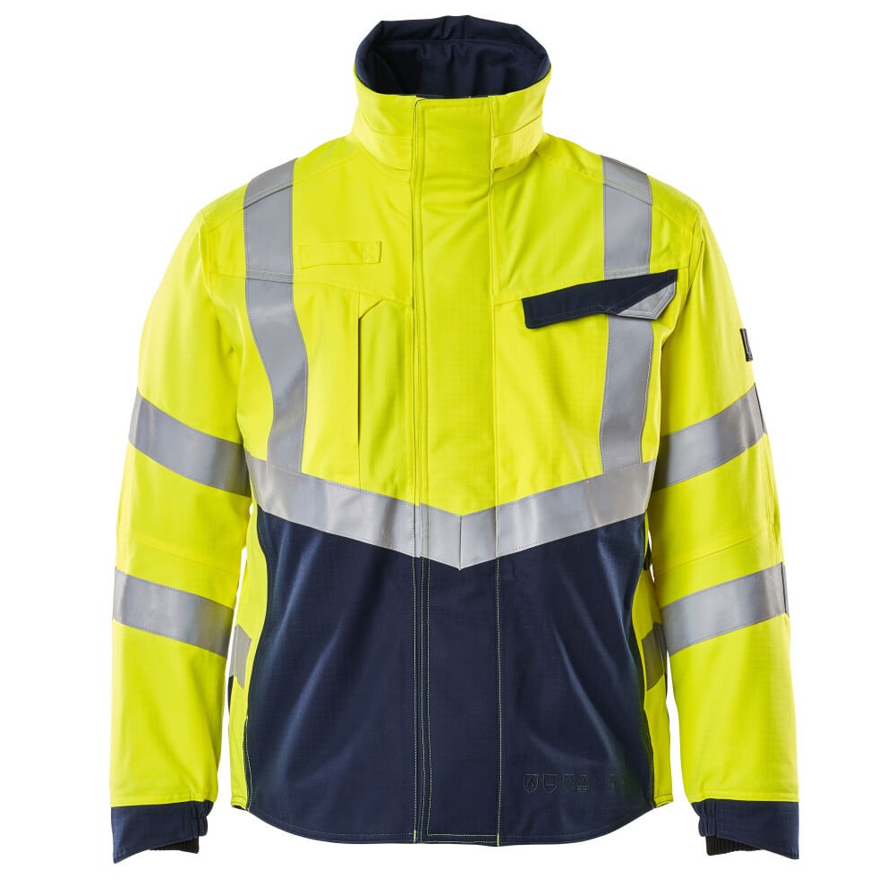 Mascot Multisafe 19835 Pilot Jacket Hi Vis Yellow Dark Navy