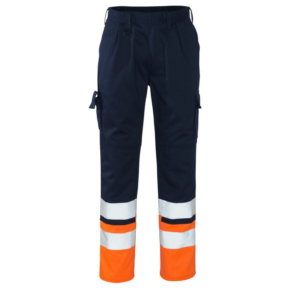 Mascot Patos Safe Compete 12379 Trousers With Kneepad Pockets Navy Orange