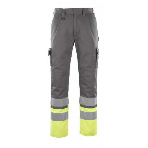 Mascot Patos Safe Compete 12379 Trousers With Kneepad Pockets Anthracite Yellow