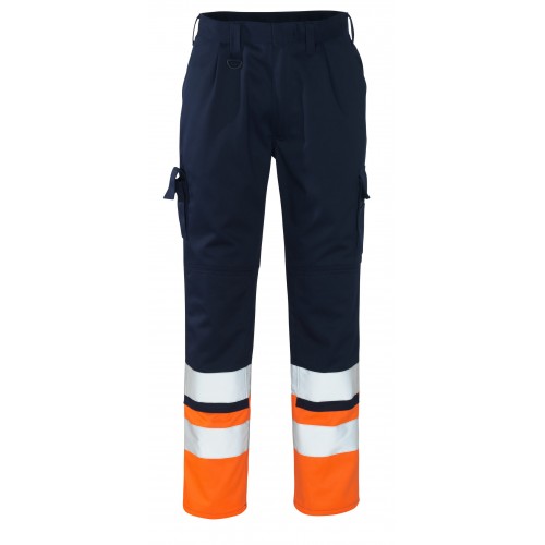 Mascot Patos Safe Compete 12379 Trousers With Kneepad Pockets Navy Orange