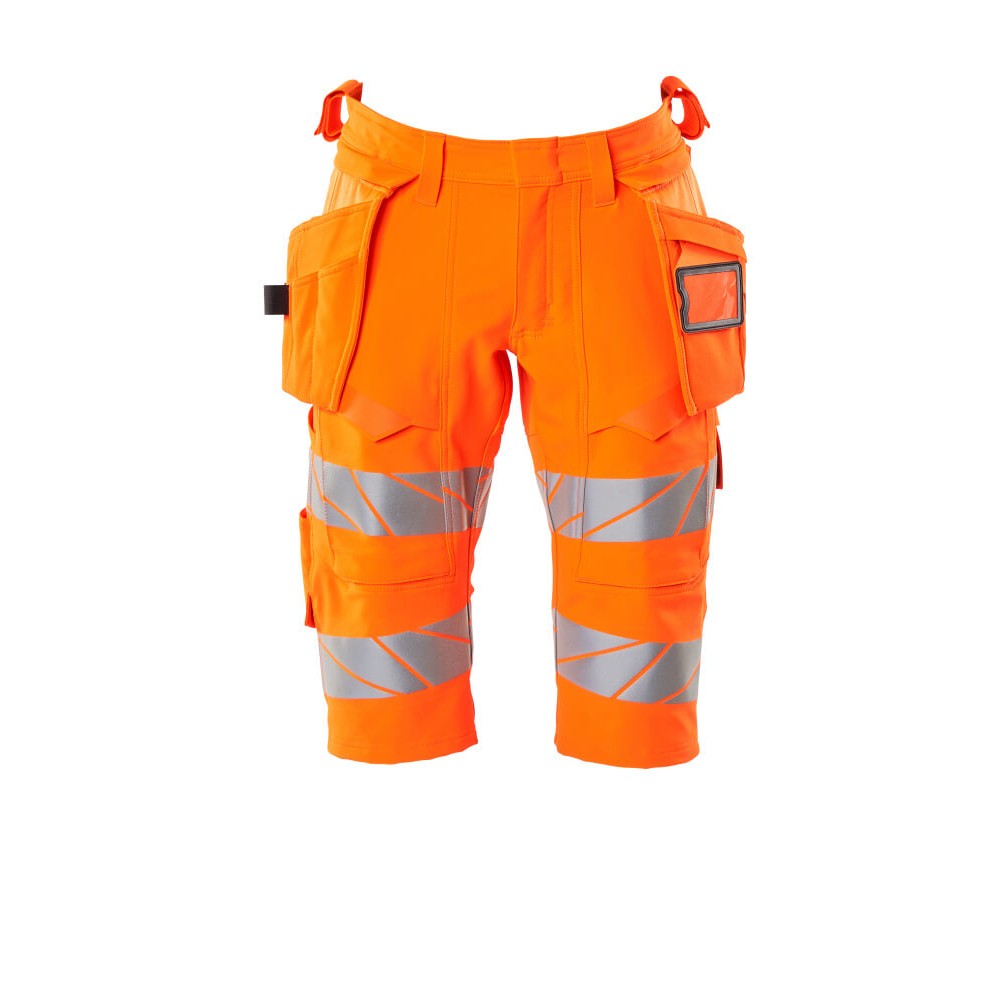 Mascot Safe Image 19349 Shorts long Holster Pockets Hi-Vis Orange Navy