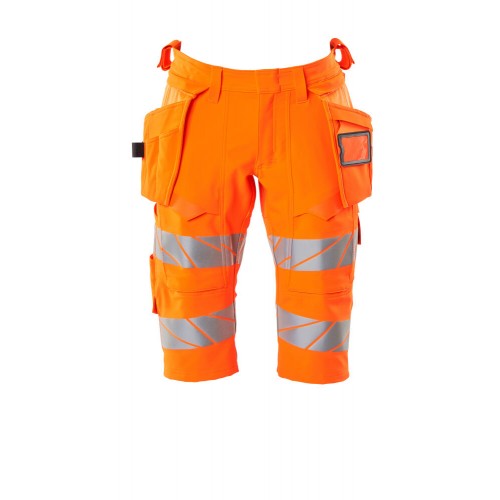 Mascot Safe Image 19349 Shorts long Holster Pockets Hi-Vis Orange Navy