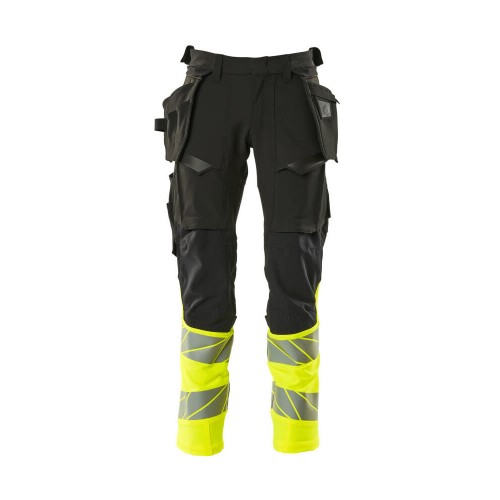 Mascot Accelerate Safe 19131 Trousers With Holster Pockets Hi Vis Black Yellow  Mascot Accelerate Safe 19131 Trousers With Holster Pockets Hi Vis Black Yellow