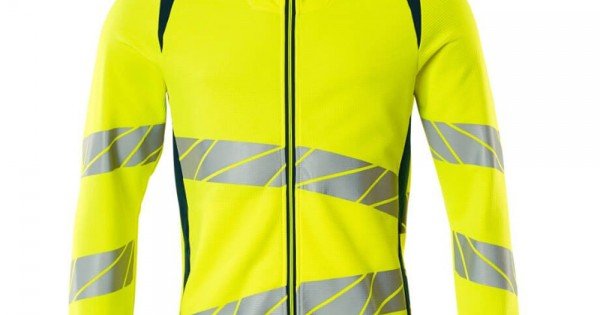 Mascot Accelerate 19284 Hoodie With Zipper Hi-Vis Yellow Dark Petroleum