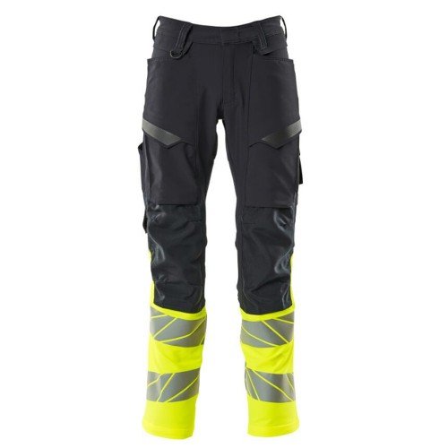 Mascot Accelerate 19879 Trousers With Kneepad Pockets Dark Navy Hi-Vis Yellow Mascot Accelerate 19879 Trousers With Kneepad Pockets Dark Navy Hi-Vis Yellow