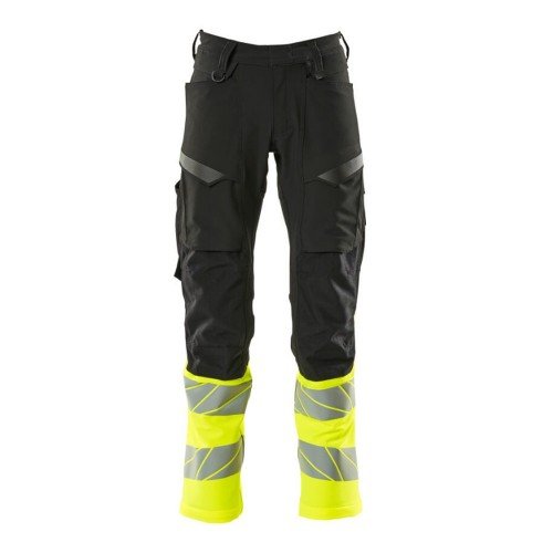 Mascot Accelerate 19879 Trousers With Kneepad Pockets Black Hi-Vis Yellow Mascot Accelerate 19879 Trousers With Kneepad Pockets Black Hi-Vis Yellow