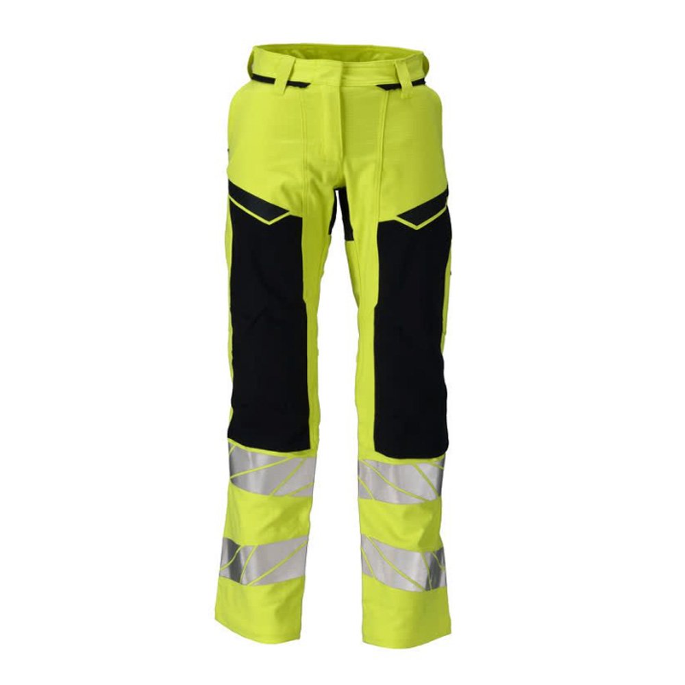 Mascot Accelerate Ladies 21078 Hi-Vis Yellow / Dark Navy Trousers with Kneepad Pockets
