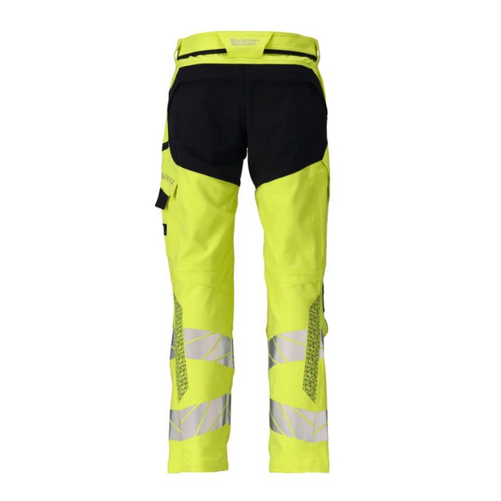 Mascot Accelerate 21079 Hi-Vis Yellow / Dark Navy Trousers with Kneepad Pockets