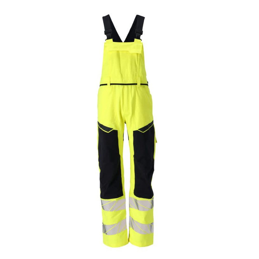 Mascot Accelerate 21369 Flame Retardant Bib & Brace Hi-Vis Yellow / Dark Navy