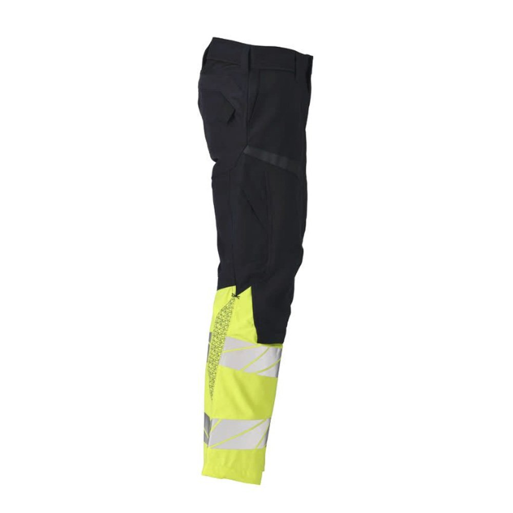 Mascot Accelerate 21479 Flame Retardant Kneepad Trousers Dark Navy / Hi-Vis Yellow
