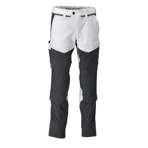 Mascot Customized 22079 Pants With Kneepad Pockets White/Grey Mascot Customized 22079 Pants With Kneepad Pockets White/Grey