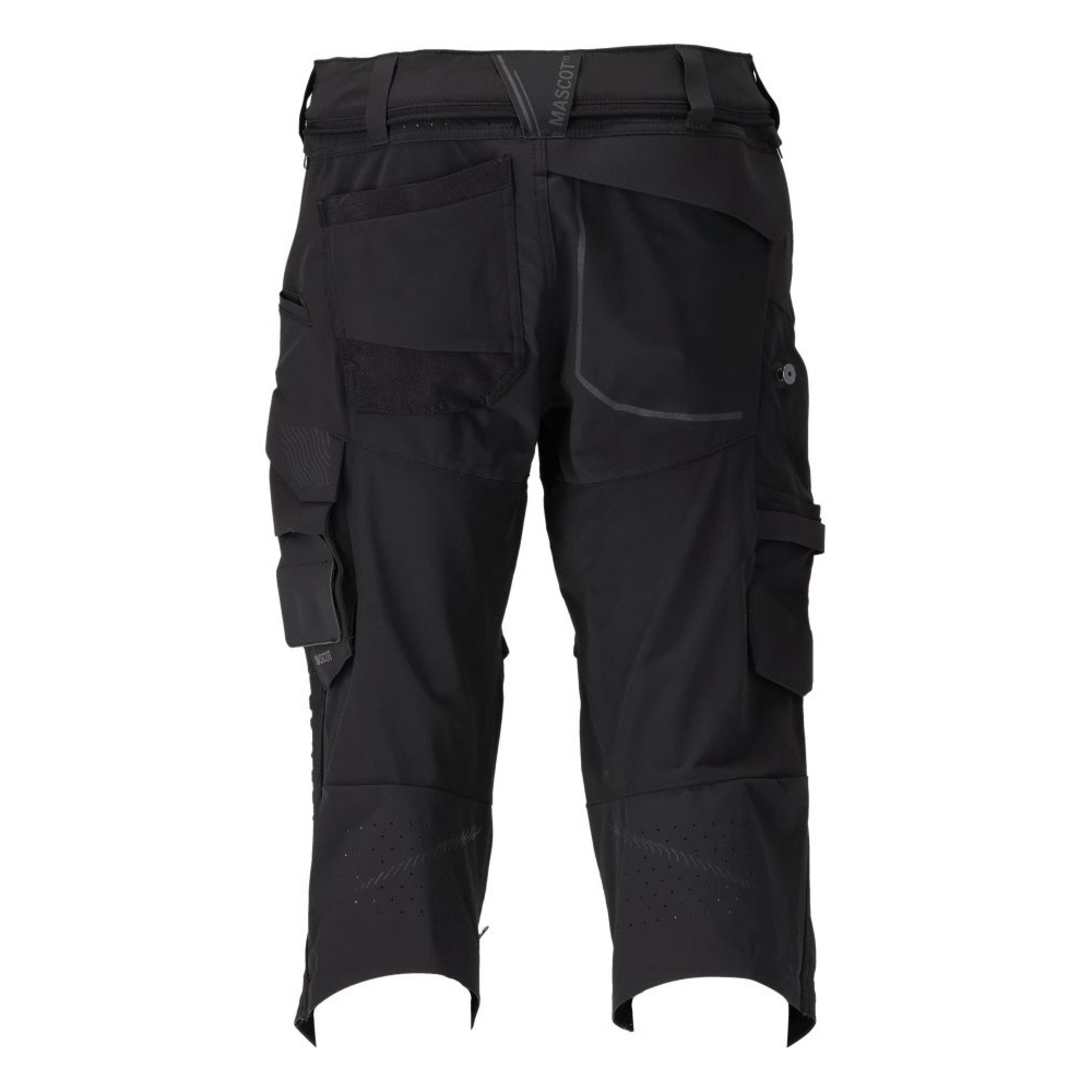 Mascot Customized 22249 3/4 Length Trousers With Kneepad Pockets Black