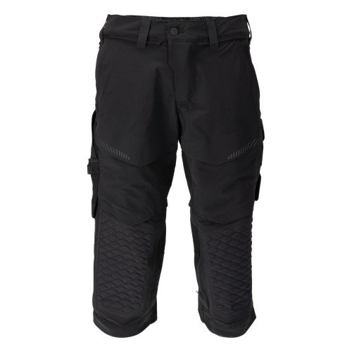 Mascot Customized 22249 3/4 Length Trousers With Kneepad Pockets Black