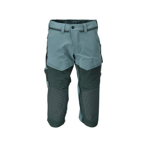 Mascot Customized 22249 3/4 Length Trousers With Kneepad Pockets Light Green