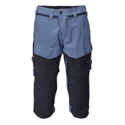 Mascot Customized 22249 3/4 Length Trousers With Kneepad Pockets Blue Navy