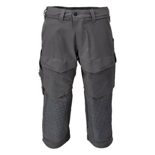 Mascot Customized 22249 3/4 Length Trousers With Kneepad Pockets Stone Grey