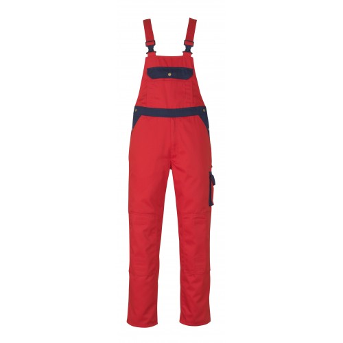 Mascot Image Milano Bib & Brace With Kneepad Pockets - Red/navy