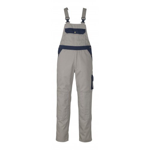 Mascot Image Milano Bib & Brace With Kneepad Pockets - Light Grey/navy