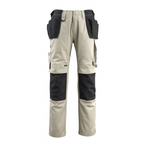 Mascot Unique 14031 Trousers With Kneepad Pockets And Holster Pockets Light Khaki Black Mascot Unique 14031 Trousers With Kneepad Pockets And Holster Pockets Light Khaki Black