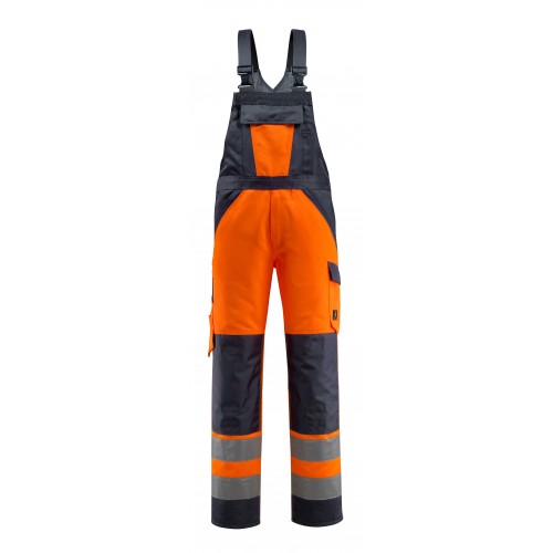 Mascot Safe Light Gosford Bib & Brace With Kneepad Pockets - Hi-vis Orange/dark Navy Mascot Safe Light Gosford Bib & Brace With Kneepad Pockets - Hi-vis Orange/dark Navy